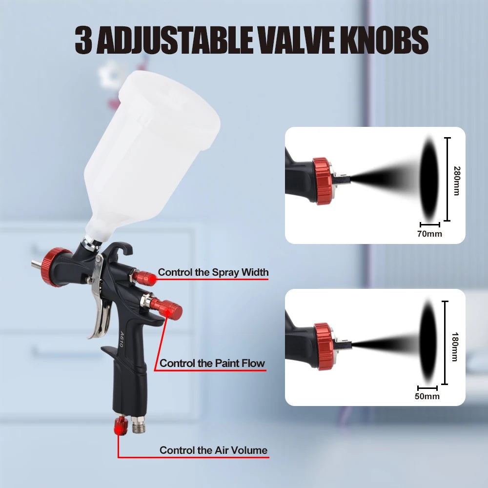 AEROPRO R500 LVLP Air Spray Gun A610 Paint Gun
