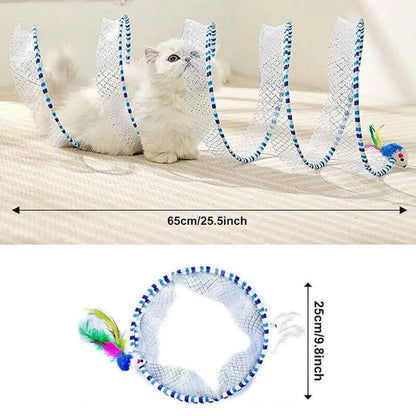 Creative Foldable Cat Coil Tunnel Toys Stretchable