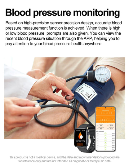 New Women Men AI Smart Diagnosis Watch HRV+PPG Blood Pressure