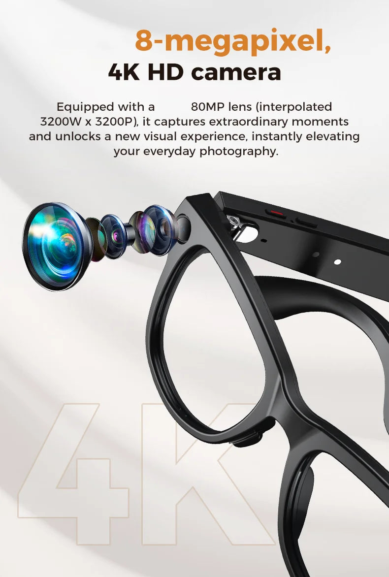 New 800W Camera AI Glasses Photo Video Recording