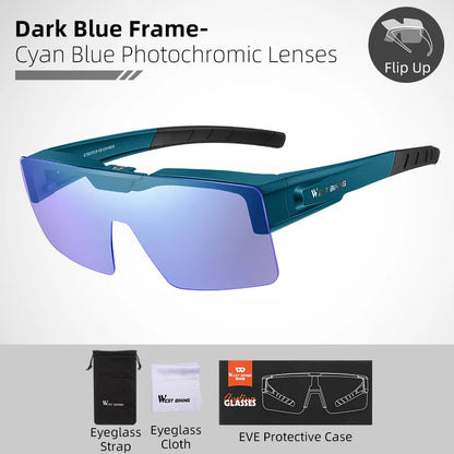 Photochromic Glasses Flip Design Polarized Sunglasses