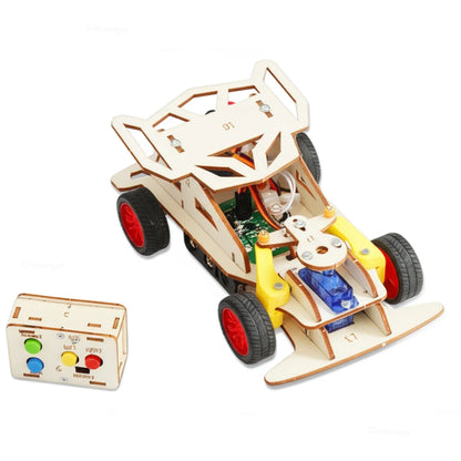 DIY Wooden Remote Control Car Mini Four-Wheel Drive
