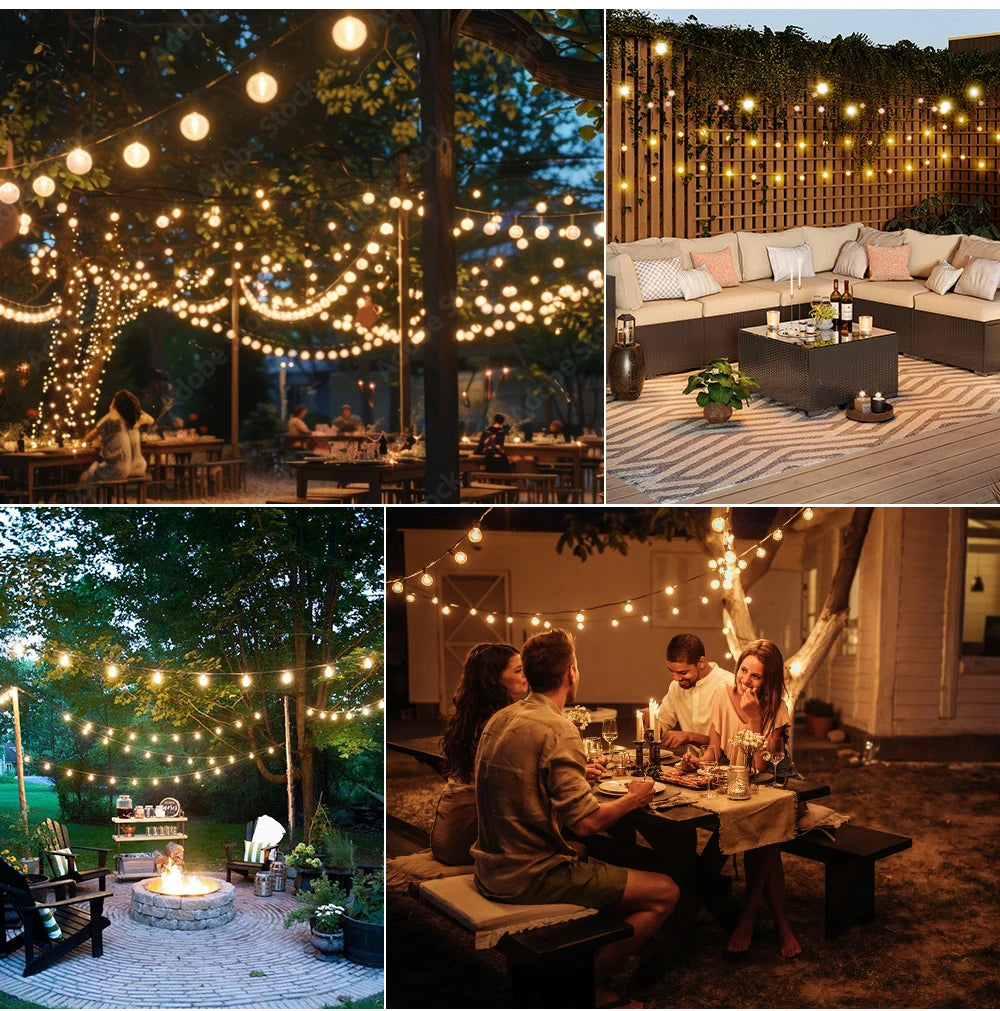 G40 Outdoor Solar String Light Garland LED Solar String Lights