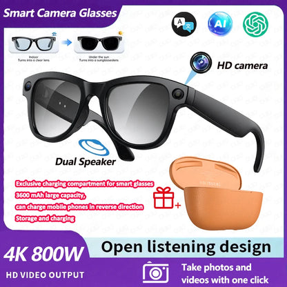 New 800W Camera AI Glasses Photo Video Recording