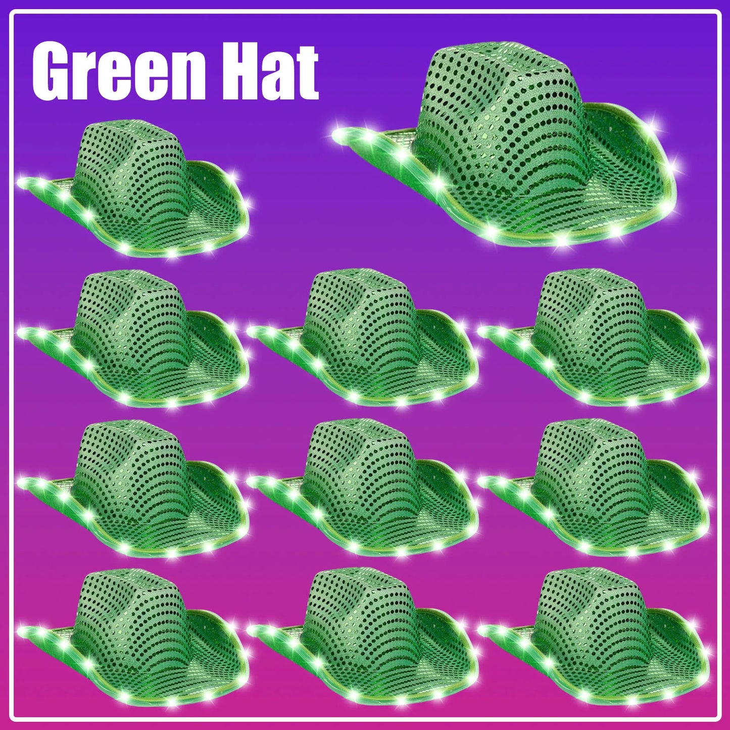 LED Cowboy Hats Wedding Hats Bulk Light up Cowboy Hats