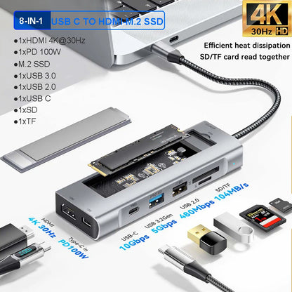 8-IN-1 USB HUB With Disk Storage