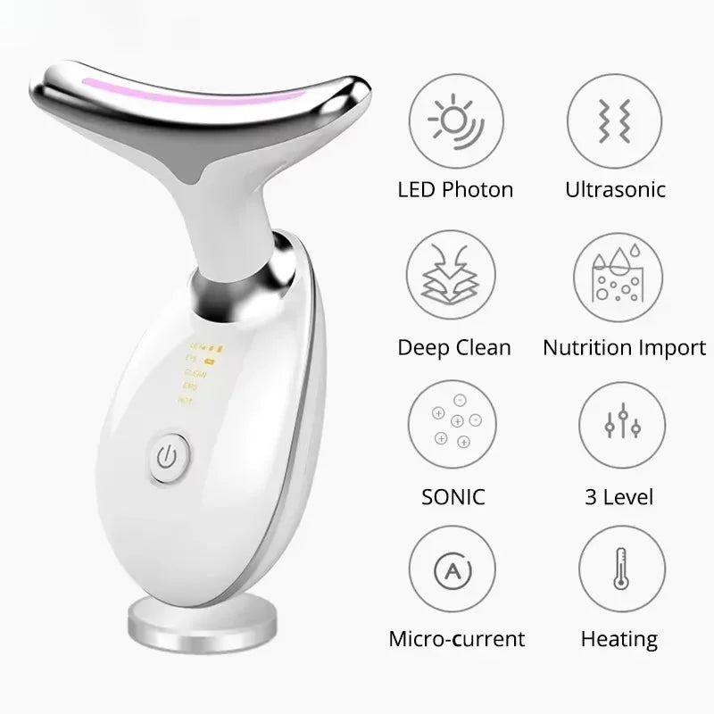 7 Color EMS Neck Beauty Device Face Lifting Massager