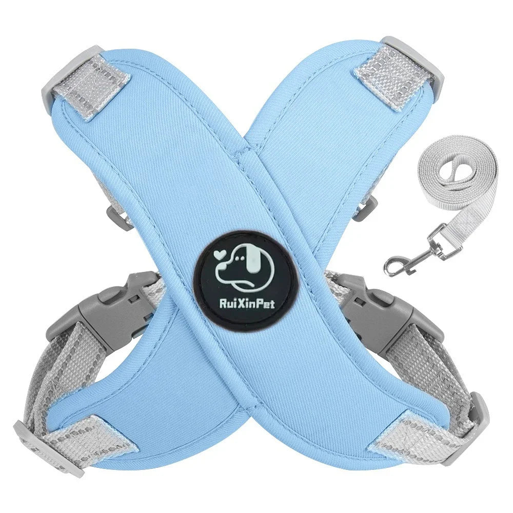 Dog Harness Leash Set Reflective Adjustable Pet Vest Harness