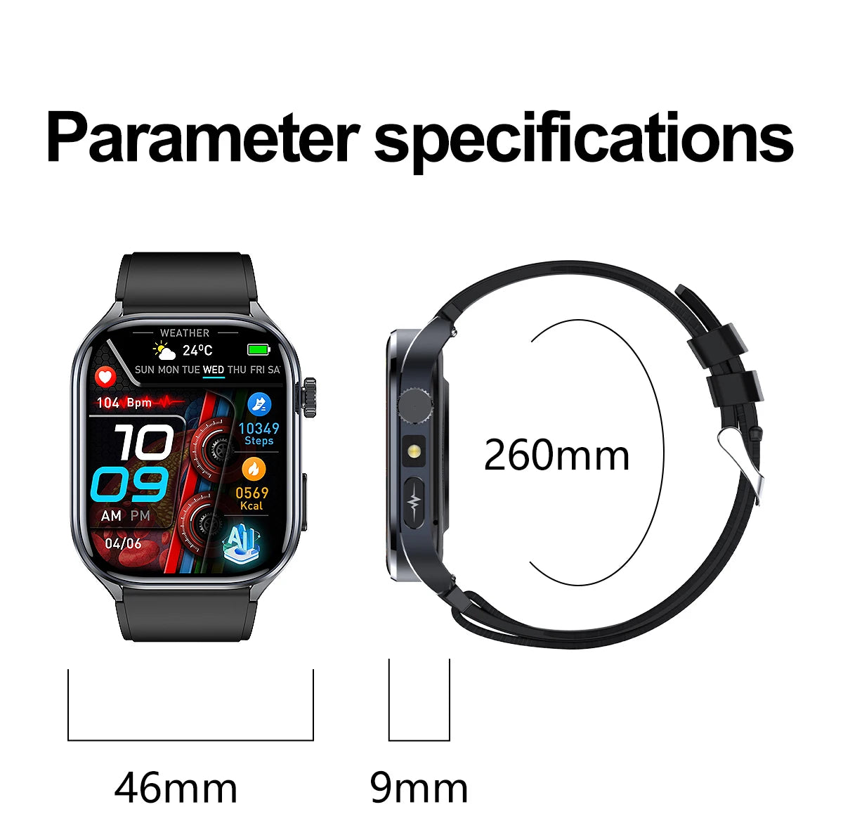 New AI Health Care Accurate detection ECG Smart Watch