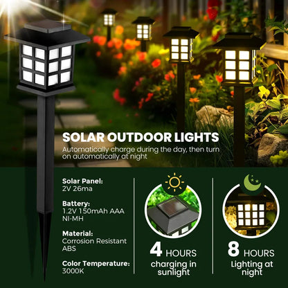 8 Pack Solar Pathway Garden Lights Outdoor Solar Lawn Lamp