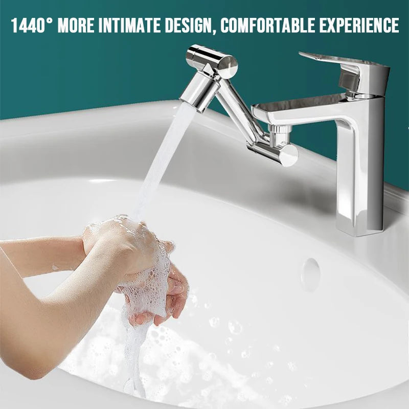 1440° Rotatable Scalable Metal Faucet Bathroom Tap