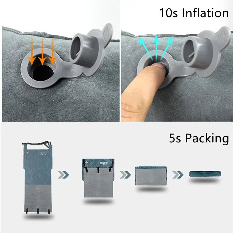 Adjustable Footrest Hammock with Inflatable Pillow Seat