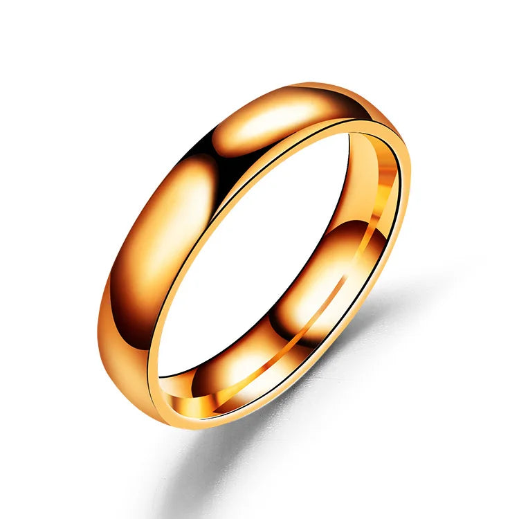 Simple 4mm 6mm Titanium Ring Women Men Prevent Allergy