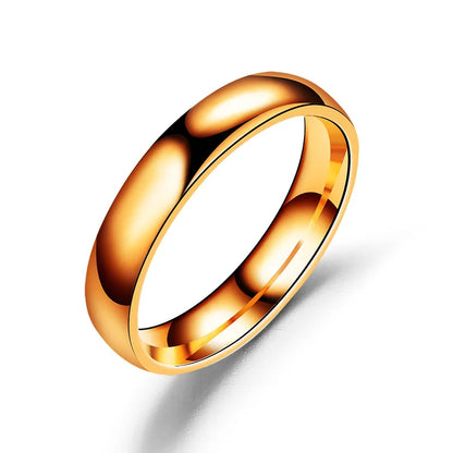 Simple 4mm 6mm Titanium Ring Women Men Prevent Allergy
