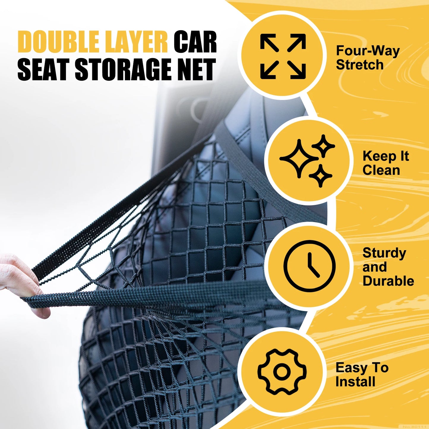 Car Seat Net  Elastic Double Layer Storage Mesh Net Fit