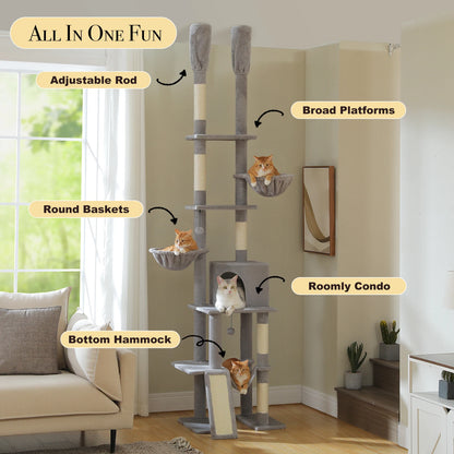 Cactus Cat Tree Floor to Ceiling Tower Scratching Posts