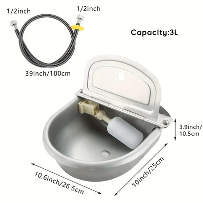 Automatic Gravity-Fed Outdoor Pet Water Dispenser Bowl