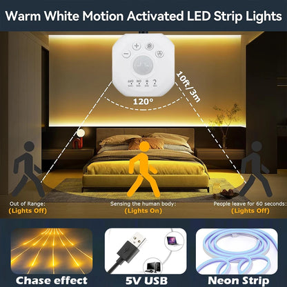 Motion Sensor Stair Lights With Chase Effect Under Bed Lights