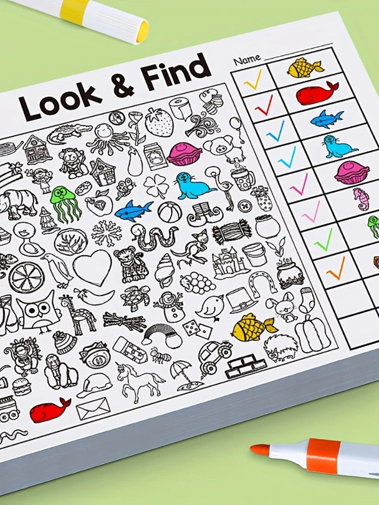 Children's Hidden Object Coloring Book Contains 100+ Search and Coloring Activities