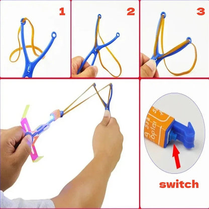 5/10Pc LED Flying Arrow Rocket Toys - Rubber Band