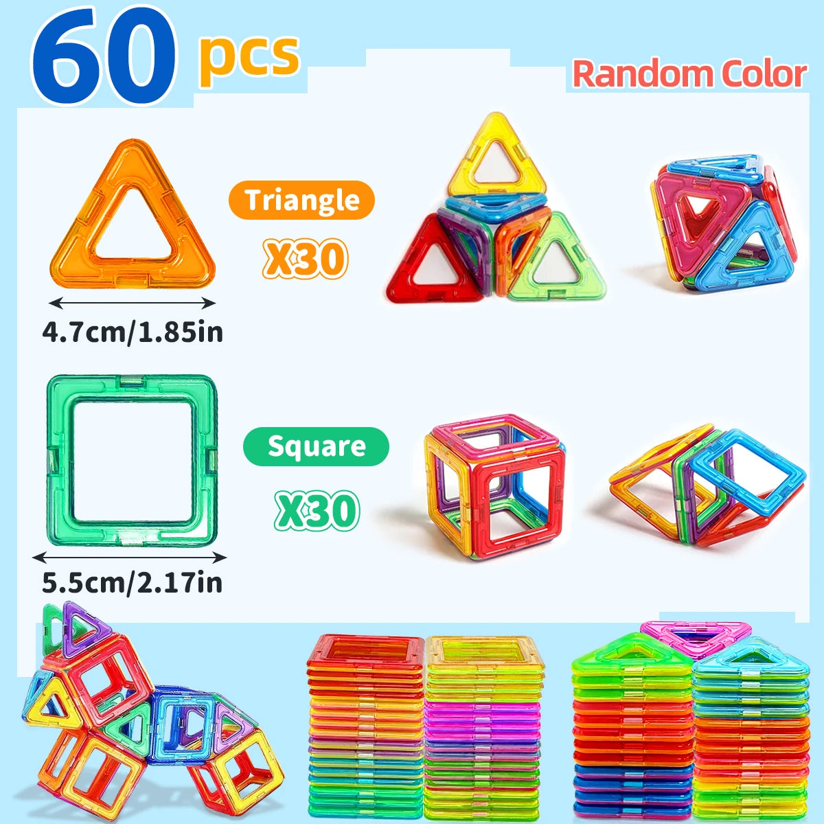 Magnetic Building Blocks DIY Learning Educational Magnet Toys