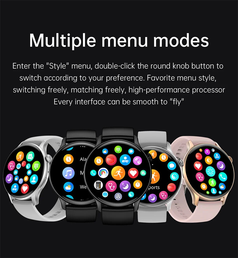 NFC Smart Watch Amoled HD GPS Track Sports Heart Rate