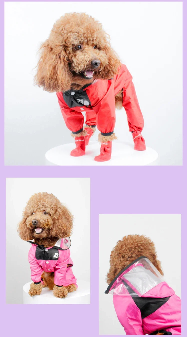 Pet Dog Raincoat Transparent Hooded Waterproof Coat