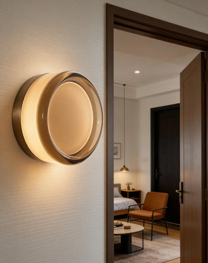 Minimalist LED Wall Lamp Amber Acrylic Bedroom Bedside Living Room