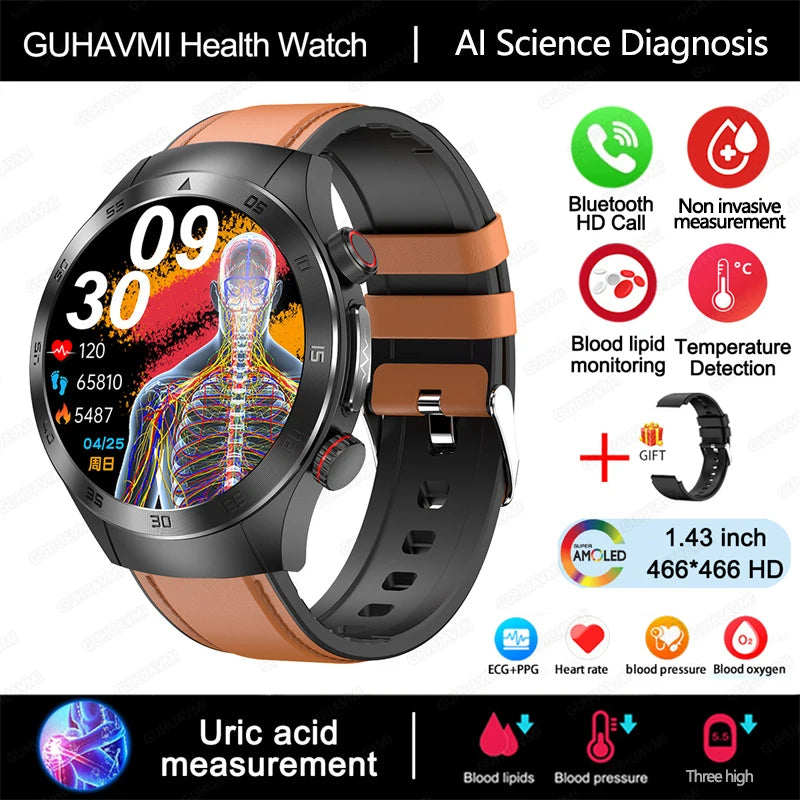 2025New Laser Therapy ECG+PPG Smartwatch For Men Women