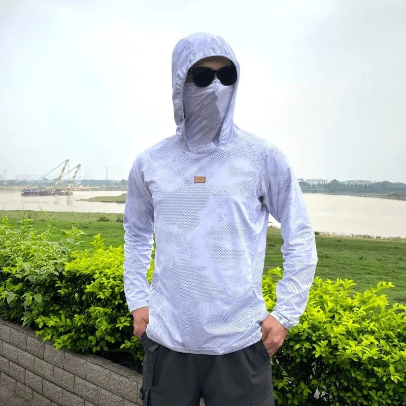 Men's Summer Outdoor Cycling Fiing Sun Protection Ice Silk