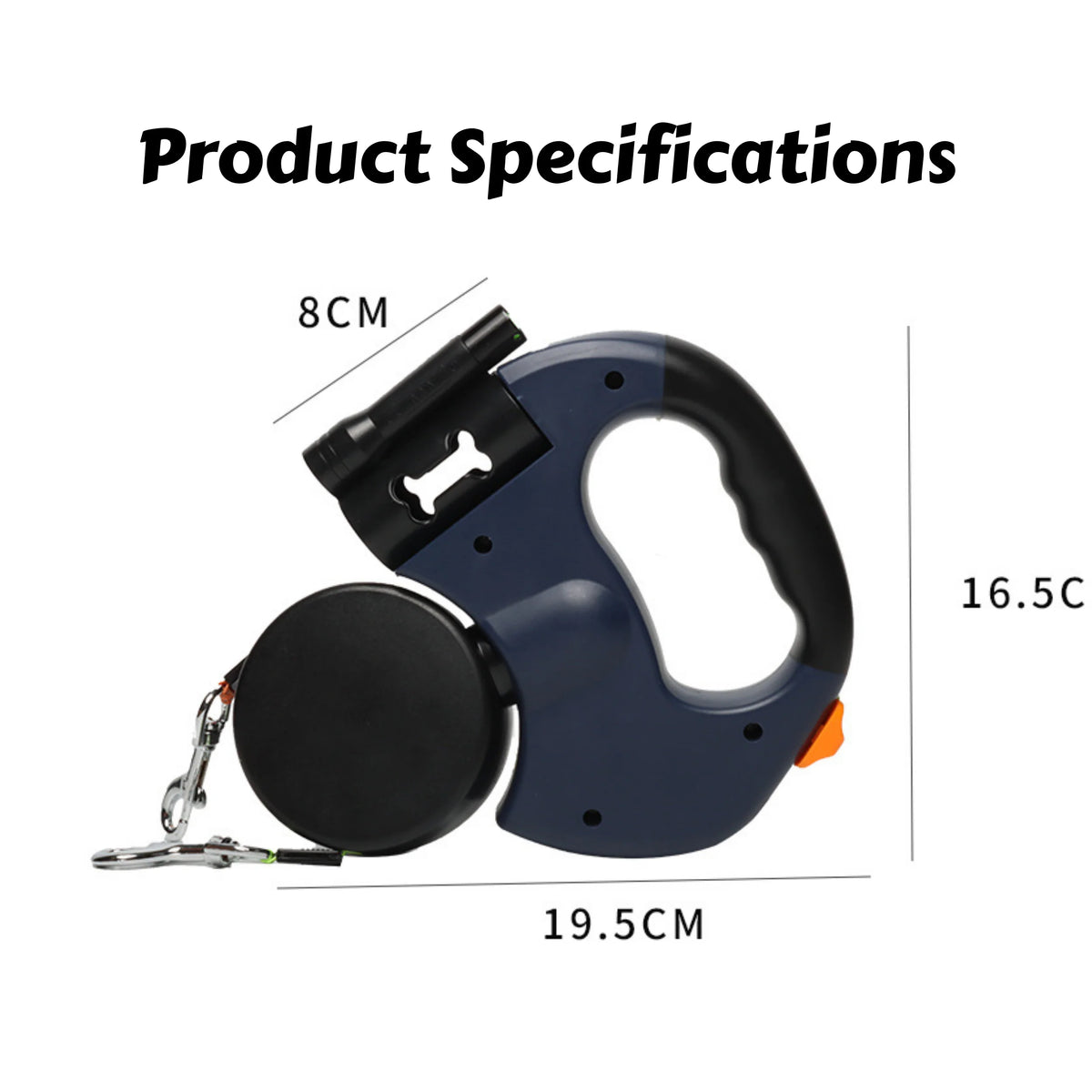 Retractable Dual Dog Leash with LED Light 360 Swivel No Tangle