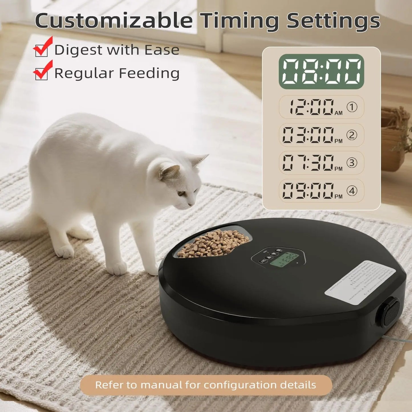 Smart Pet Feeder 5-Meal Timer Dispenser Automatic