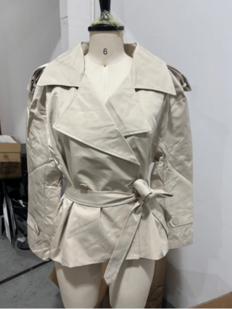 Casual Solid Long Trench Coat Women Stand Collar