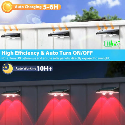 Solar Powered LED Fence Lights Outdoor Waterproof Wall Lamp