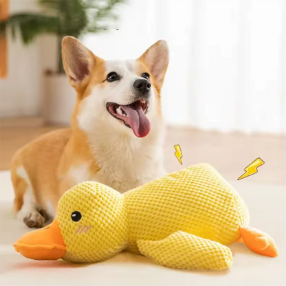 Duck dog toy plush chew resistant durable dog toy