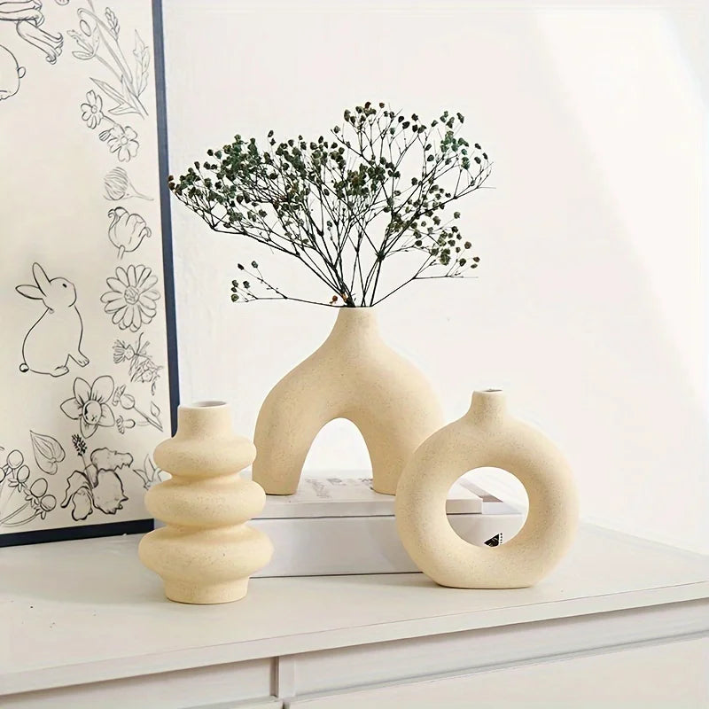 Bohemian ceramic vase set decorative vase ornaments