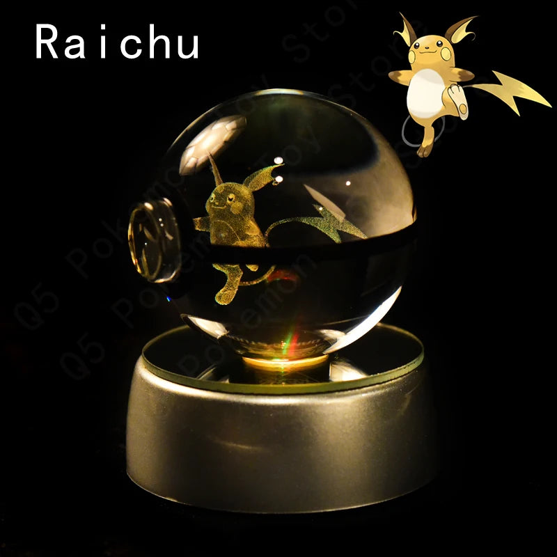 Pokemon Crystal Ball 3D Mewtwo Pikachu Gift
