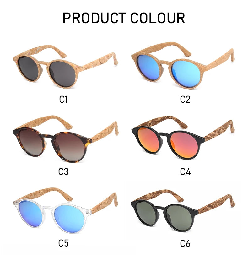 Kenbo Fashion Wood Grain Round Polarized Sunglasses