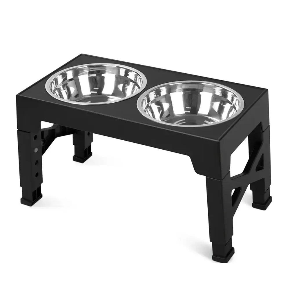 Elevated Dog Feeder Bowls Adjustable Raised Stand
