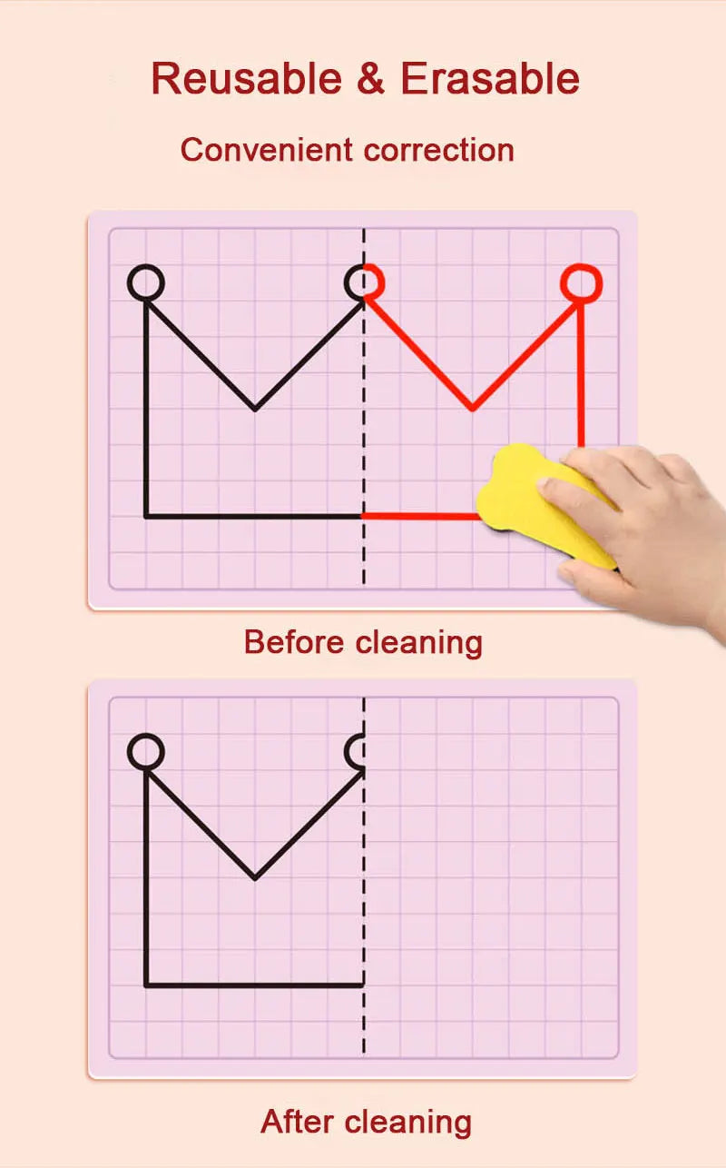 30 page children's grid symmetrical drawing toy