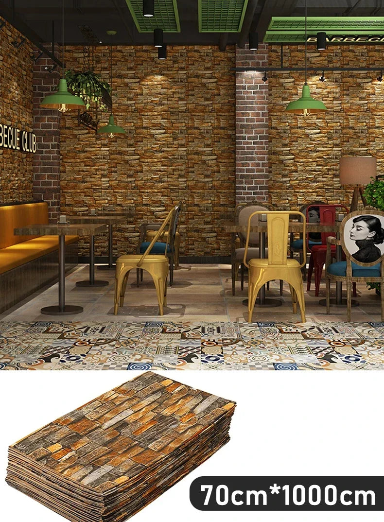Retro 3D Wall Sticker Imitation Brick Plane Wall Sticker