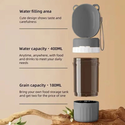 Leak-Proof Pet Travel Bottle Dual-Use Dog Water Dispenser