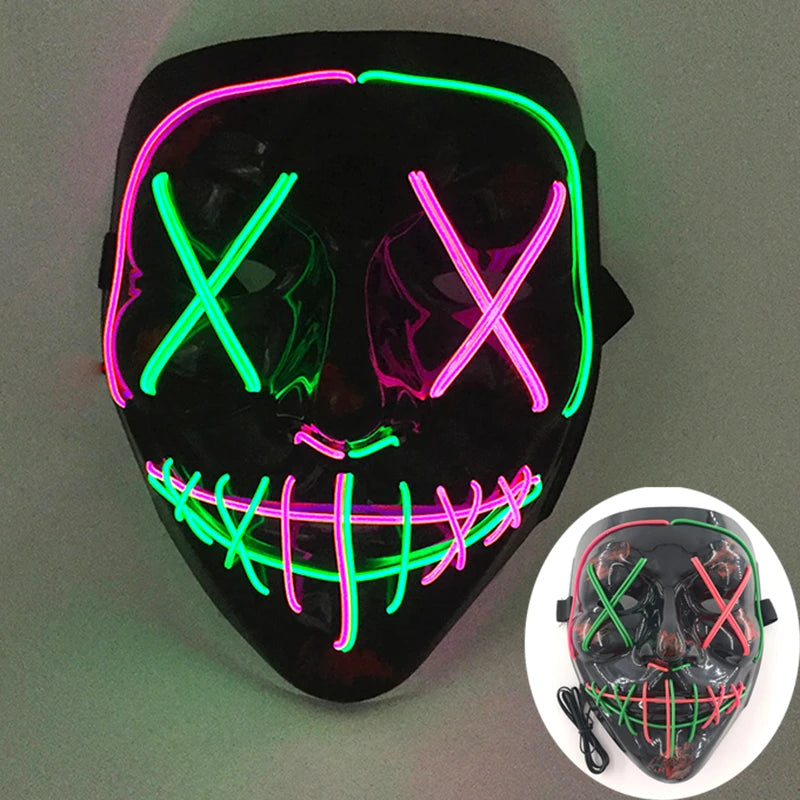 Wireless LED Neon Purge Mask & Fiber Optic Gloves