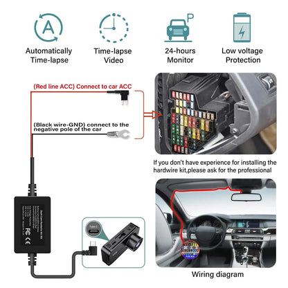 4 Channel Dash Cam 360° Car Video Recorder Black Box