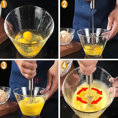 Stainless Steel Egg Beater Durable Semi-Automatic Mixer