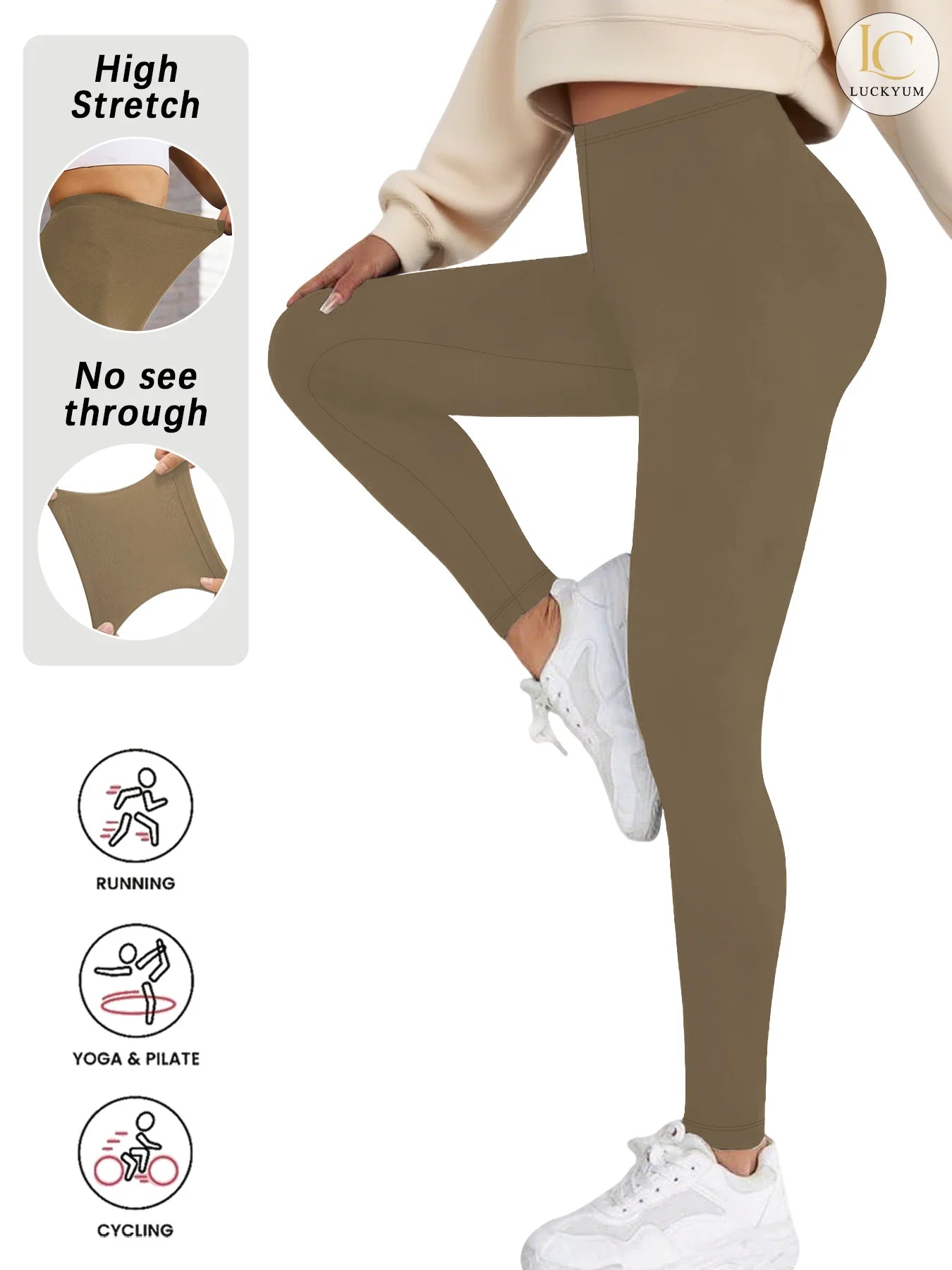 Plus Size Women's Leggings with Super Soft Fabric - High Elasticity