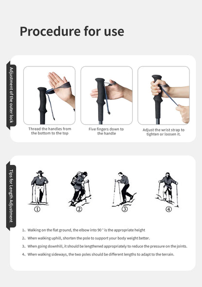 Climbing Sticks Ultralight Outdoor Folding Trekking Poles