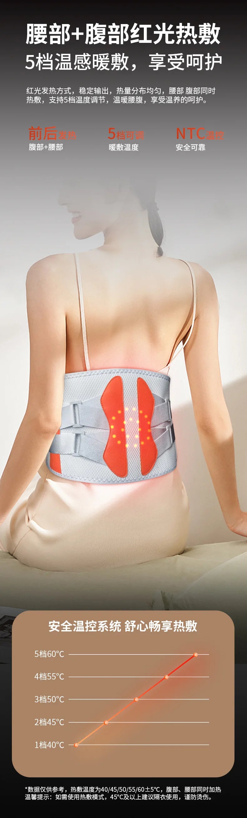 Heated Waist Belt, Hot Compress Infrared Double Motor