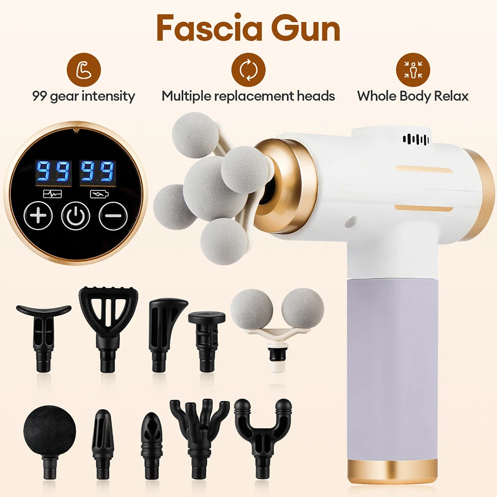 99 Level Electric Massage Gun Powerful Fascia Gun High-Frequency