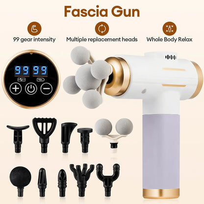 99 Level Electric Massage Gun Powerful Fascia Gun High-Frequency